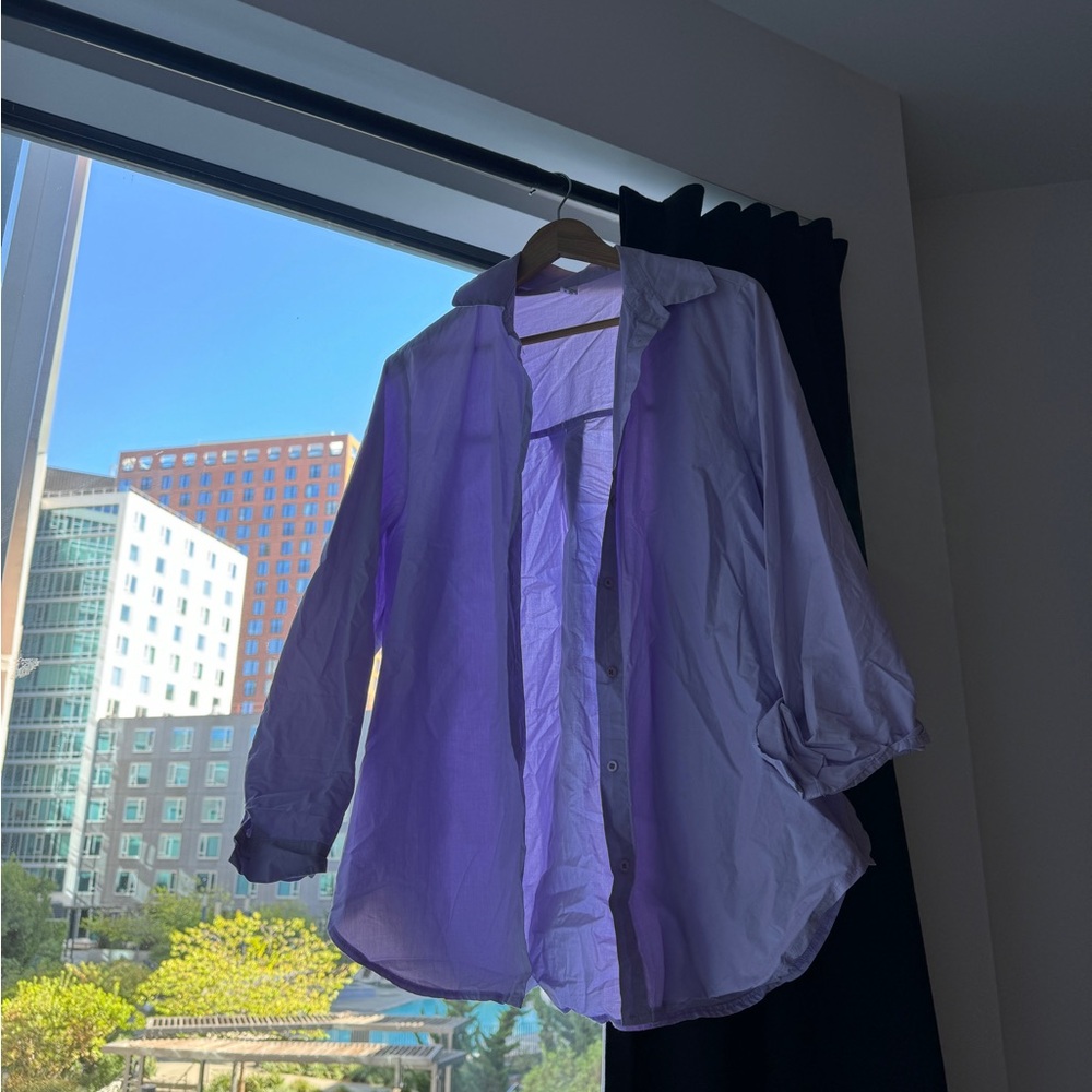 Stores Medium Lavender Oversized Collared Shirt